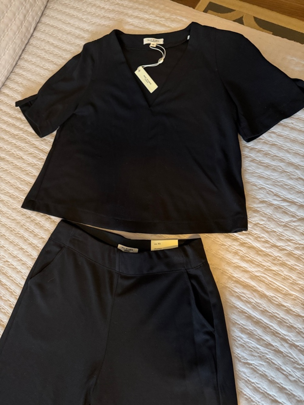 NWT Max Studio London 2 Pc Set Cropped Wide Leg Pants-Top XS ❤️ Stylish & Simple - Picture 2 of 8